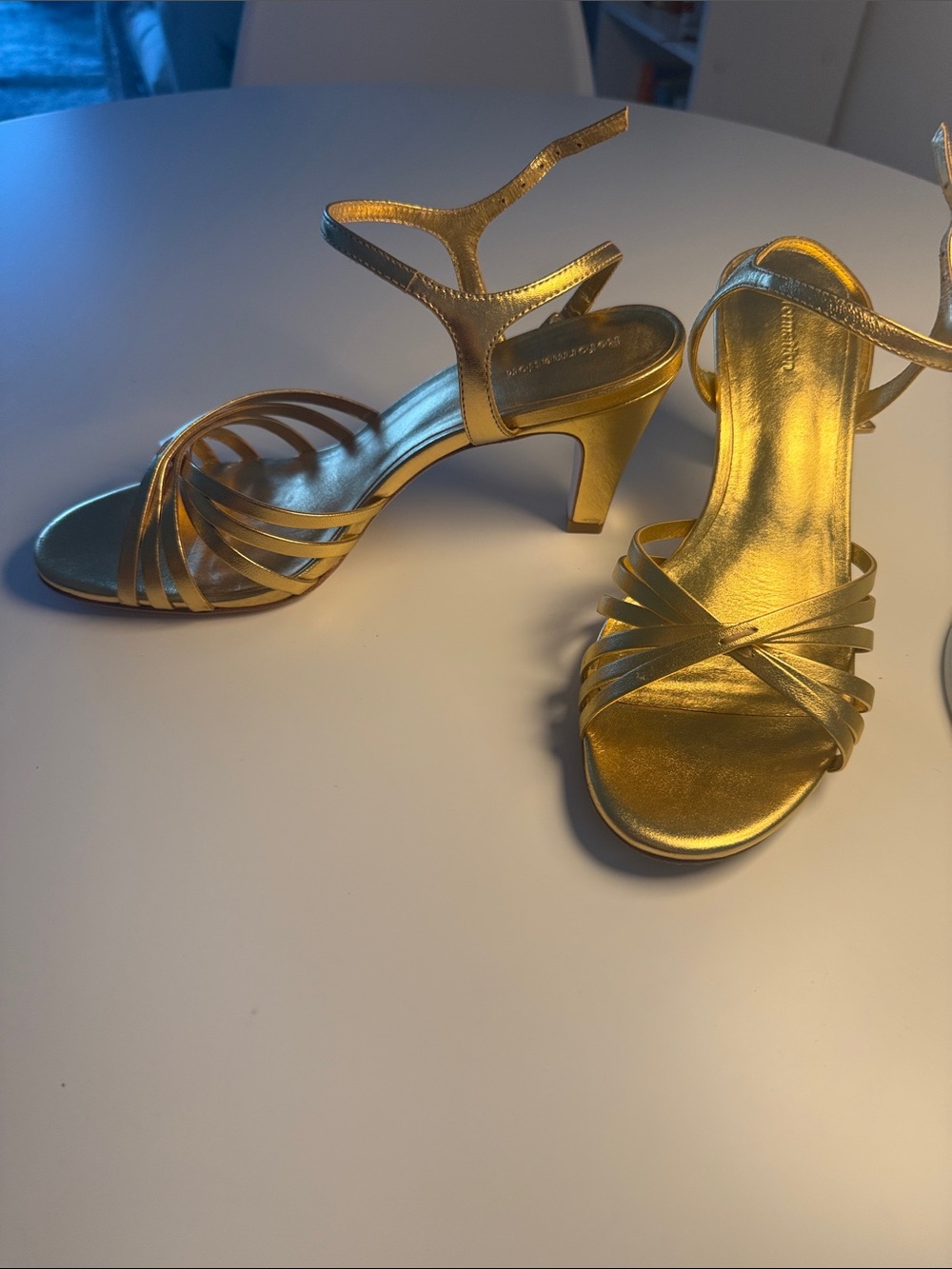 Paloma Heeled Sandal in Vintage Gold - Picture 4 of 9